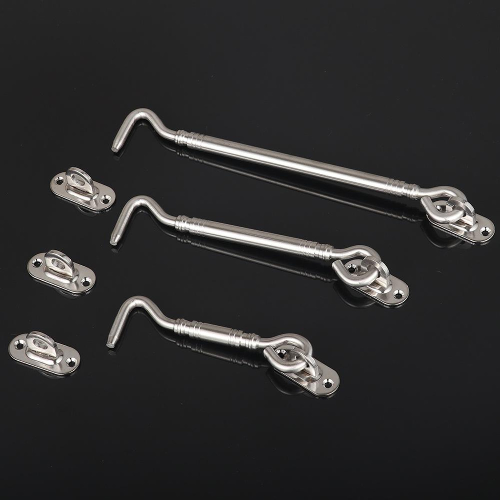 Cabin Hook Eye Door Latch Gate Door Swivel Window Latch Holder 4 Sizes