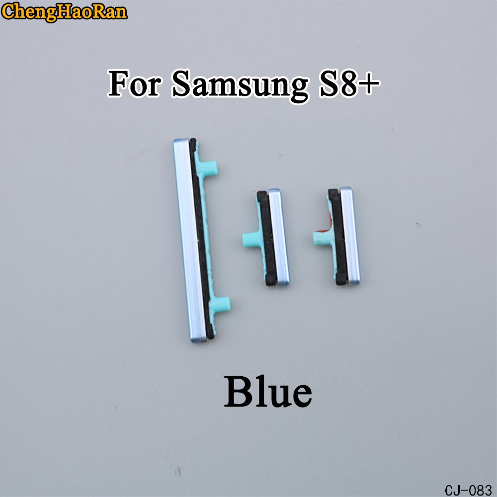 ChengHaoRan 1Set Side Button For Samsung S8+ Phone case side button switch power volume button repair parts replacement: 083-Blue