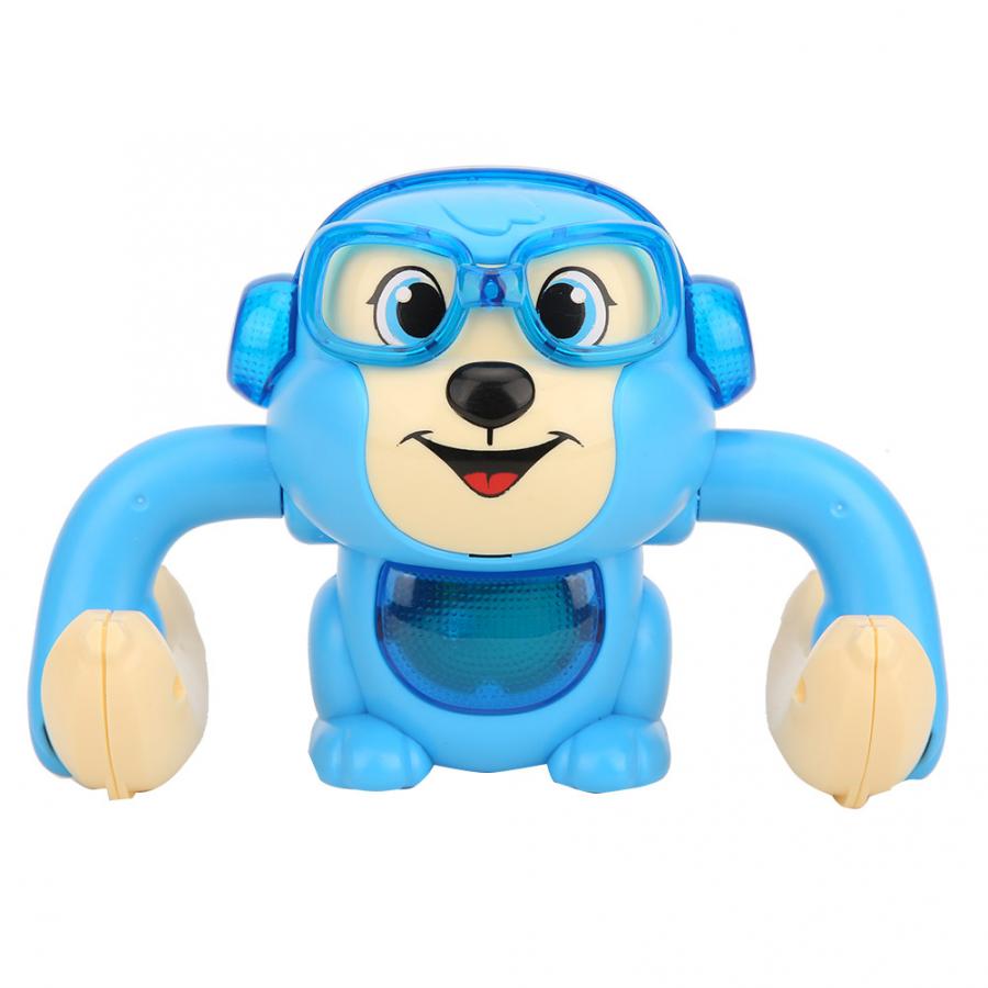 Electric Flipping Monkey Electronic Pets Voice Control Cartoon Rolling Banana Monkey with Light Music Touches Control Monkey Toy: Blue