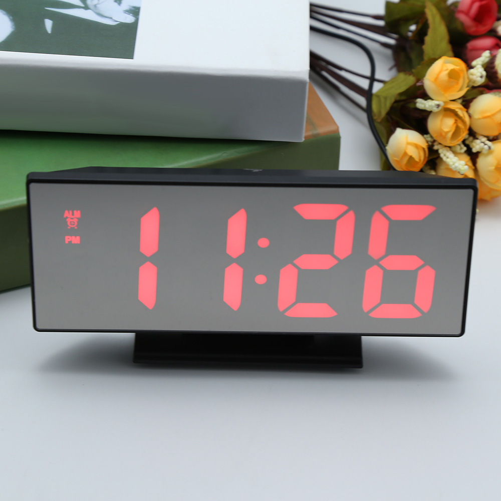 Digital Alarm Clock LED Mirror Clock Multifunction Snooze Display Time Night LCD Light Table Desktop Reloj Despertador USB Cable