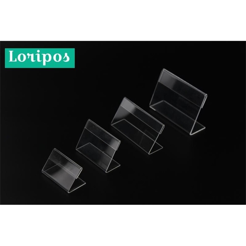 1pc 1.3mm Acrylic Clear Plastic Desk Sign Label Frame Price Tag Display Paper Card Holders Acrylic Label Holder Stand Frame