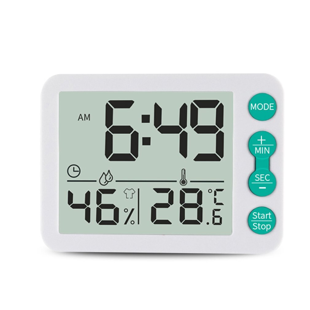 Compteur de température et d'humidité intérieur, grand écran, réveil, minuteur électronique de cuisine: 4