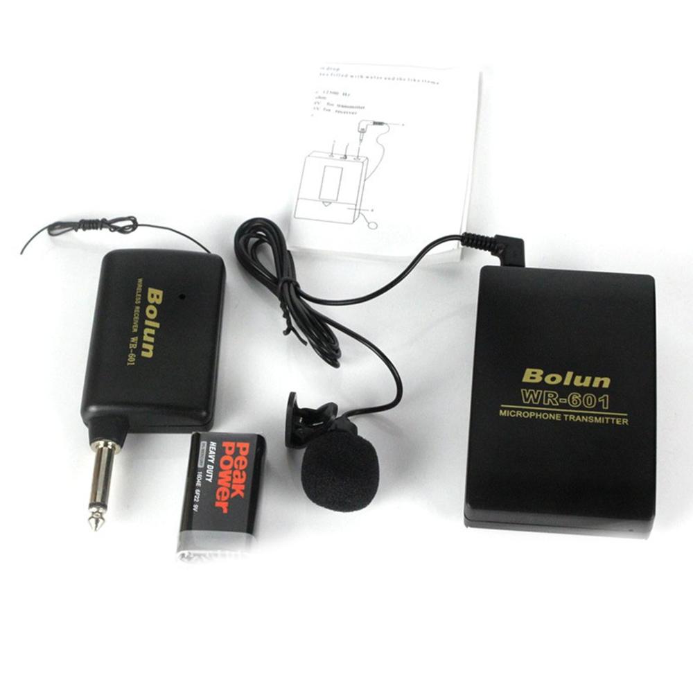 Wireless Microphone System with Transmitter &amp; Receiver Portable Clip-on Microphone for Teaching Public Speaking WR601