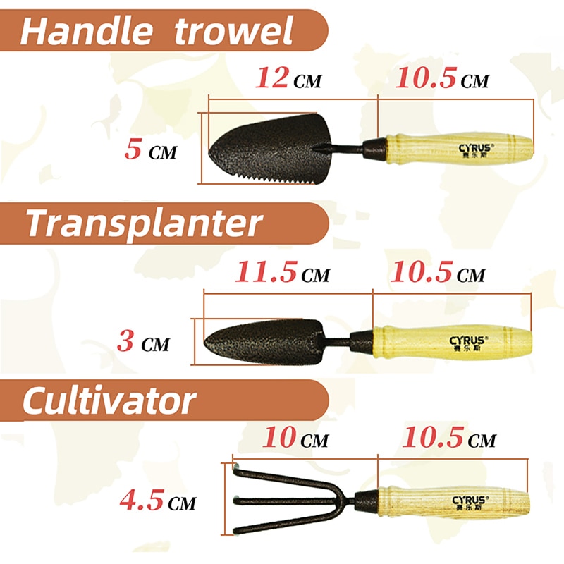 Garden Tools Set Cultivating Planting Trowel Cultivator Shovels Spades Carbon Steel Wood Handle Transplanter