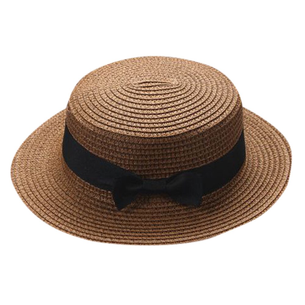 Bowknot Children Breathable Hat Straw Hat Kids Hat Boy Girls Cap Weaving Cap Unisex Straw Cylinder Bowler Hat #T1P