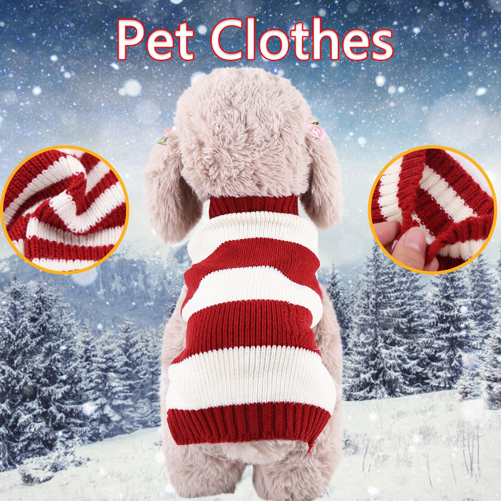Puppy Dog Sweater Warm Clothing for Dog Cloth Winter Knitting Crochet Cloth Pet Vest Keep Warm and Practical