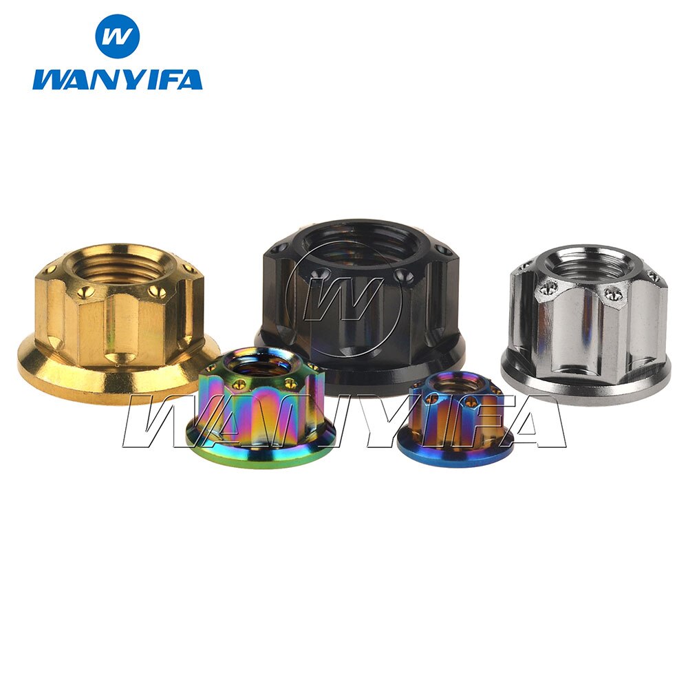 Wanyifa-tuercas de titanio Ti M6 M8 M10, tornillos de tuerca con reborde para accesorios de bicicleta