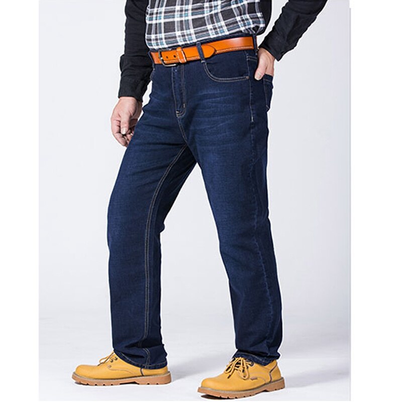 Big code jeans efterår stor størrelse elastiske løse jeans plus størrelse tilføj gødning øget 38 40 42 44 46 38 50 52 bukser