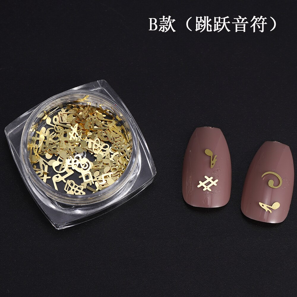 Diy Art Decoratie Goud Metalen Plakjes Bloem Nail Art Glitter Hollow Nail Vlokken Manicure Tips Nail Accessoires Ontwerpen Voor Nail: HC864