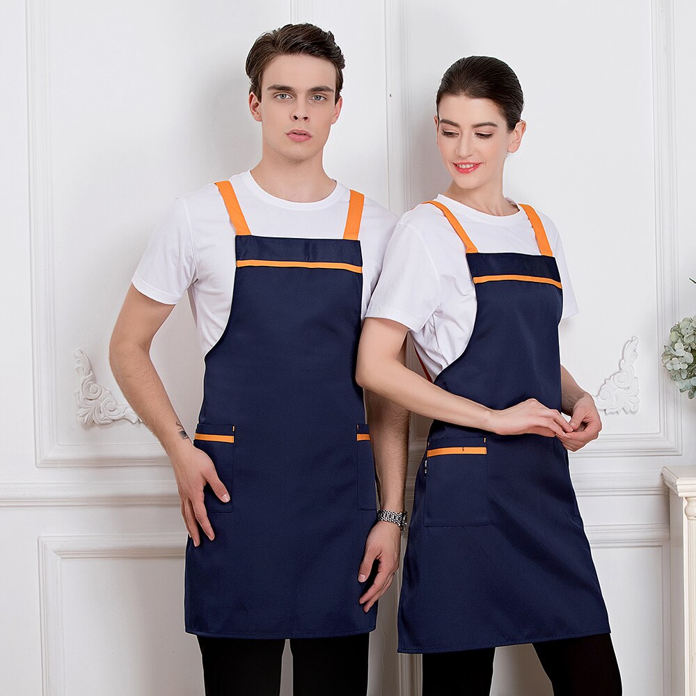 Forklæde kok arbejdstøj webbing sløjfe-knude unisex forhindre fald kantine cafe køkken restaurant fest kokke uniformer tjener servitrice: Blå