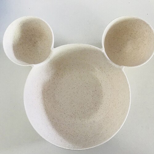 Tazón de alimentación de bebé con dibujos animados, tazón de arroz de paja de trigo para niños, plato de cena bonito, vajilla de comida para bebé: Khaki Bowl