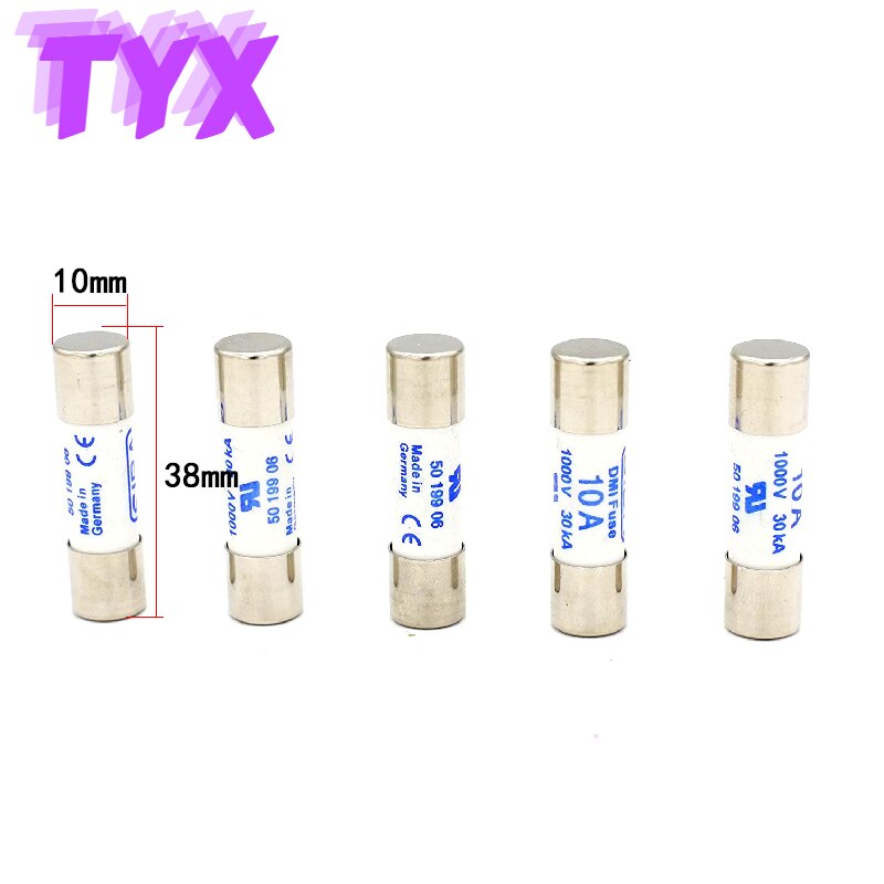 10 sztuk cyfrowy wielometrowy bezpiecznik FF500MA 0.5A 10A 1000V szybkie działanie ceramiczny bezpiecznik robić DC cyfrowy wielu miernik 6.3X32mm 10X38mm: 10A1000V(10X38mm)
