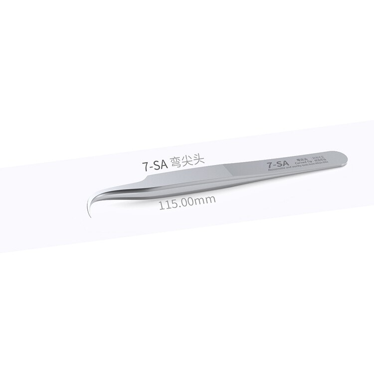 Pinzas MEGA-IEDA Reparación de teléfono de acero inoxidable no magnético de alta dureza 00-SA SS-SA 7-SA pinzas rectas/curvas multifunción: 7-SA