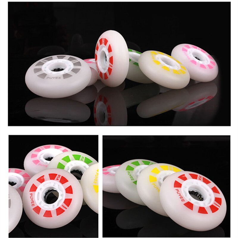 [led og gnist] 85a fire stone led flash inline skates firestone hjul, rød og hvit lys rulle 72mm 76mm 80mm