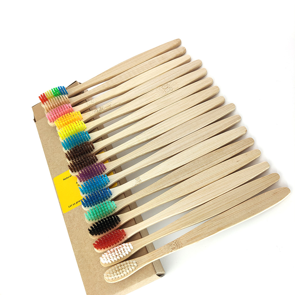 Natural Organic Eco-Friendly Wood Ergonomic Soft Bamboo Toothbrush BPA Free Bristles