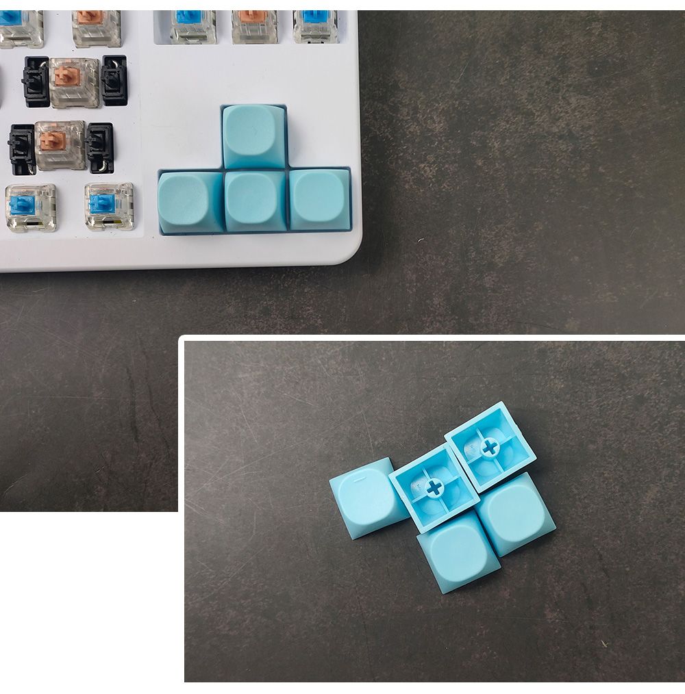 NPKC MA Profile PBT Keycaps 10PCS Blank 1u Keycap for Cherry MX Switch Keyboard Mechanical Key Caps DIY Custom Key Cap: Cyan