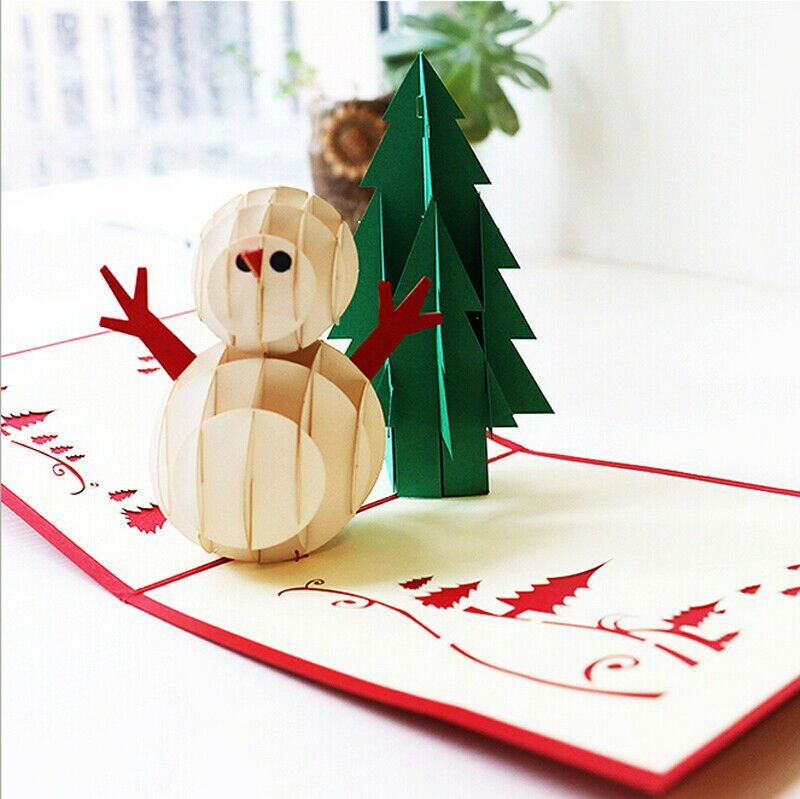 3D Pop Up Greeting Card Handmade Happy Birthday Merry Christmas Card