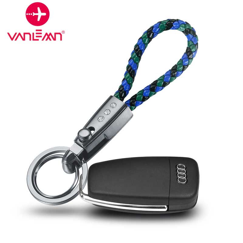 Braided Rope Keychains Men Car Keychain Mens Luxury Leather Key Chain Male Metal Keyring Men’s Car Household Key Rings Unisex: Default Title