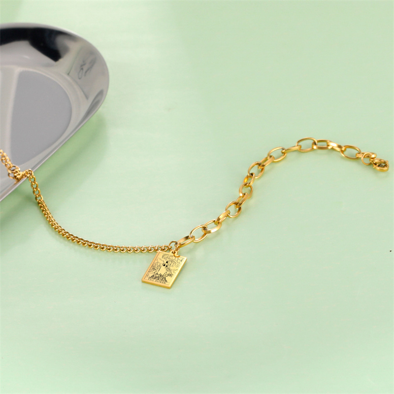 RVS Enkelbandje Voet Armband Tarot Kaarten Voet Ketting Van Vrouwen Meisjes Duivel Keizer Armband Blootsvoets Vrouwelijke Sieraden