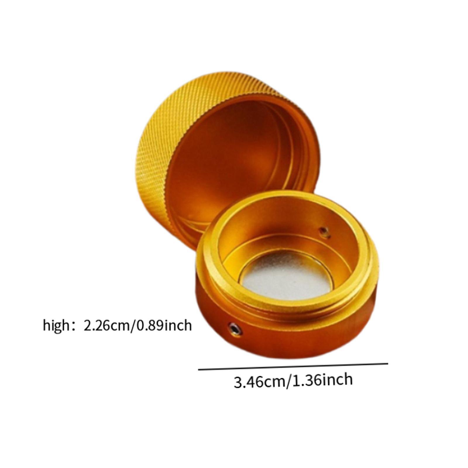 Soporte de tiza para taco de billar, caja de tiza para taco de billar, herramienta de billar, tapa atornillada redonda pequeña de 1,36 pulgadas x 0,89 pulgadas