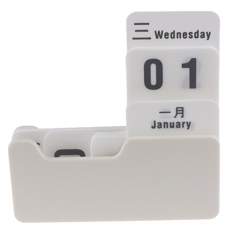 Perpetual Calendar Diy Flip Calendar Crafts Home Office School Desk Decoration: white