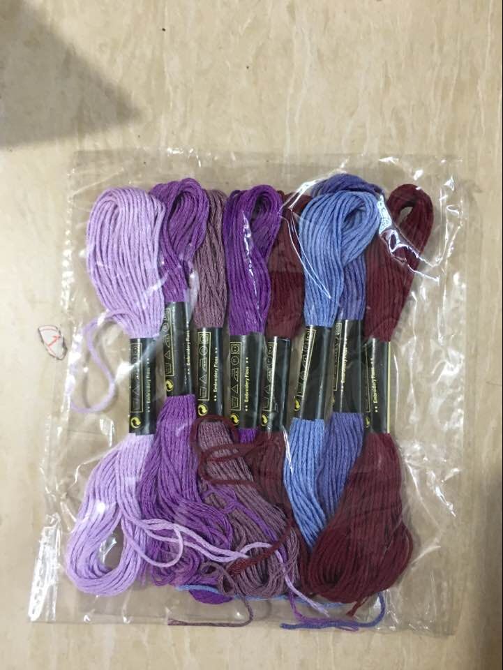 8pcs/lot Similar Color Threads Cross Stitch Floss 6 Shares Embroidery Thread Sewing Skeins Craft For Handmade Accessories: Purple Range Floss