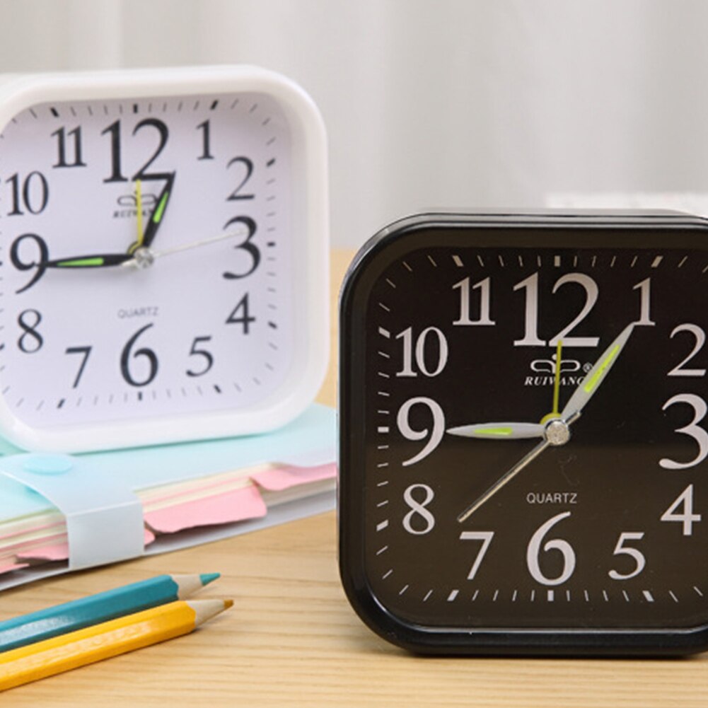 Alarm Clock Bedroom Bedside Clock Desktop Clocks Table Battery Analogue Clocks Analog Alarm Snooze Home Decoration