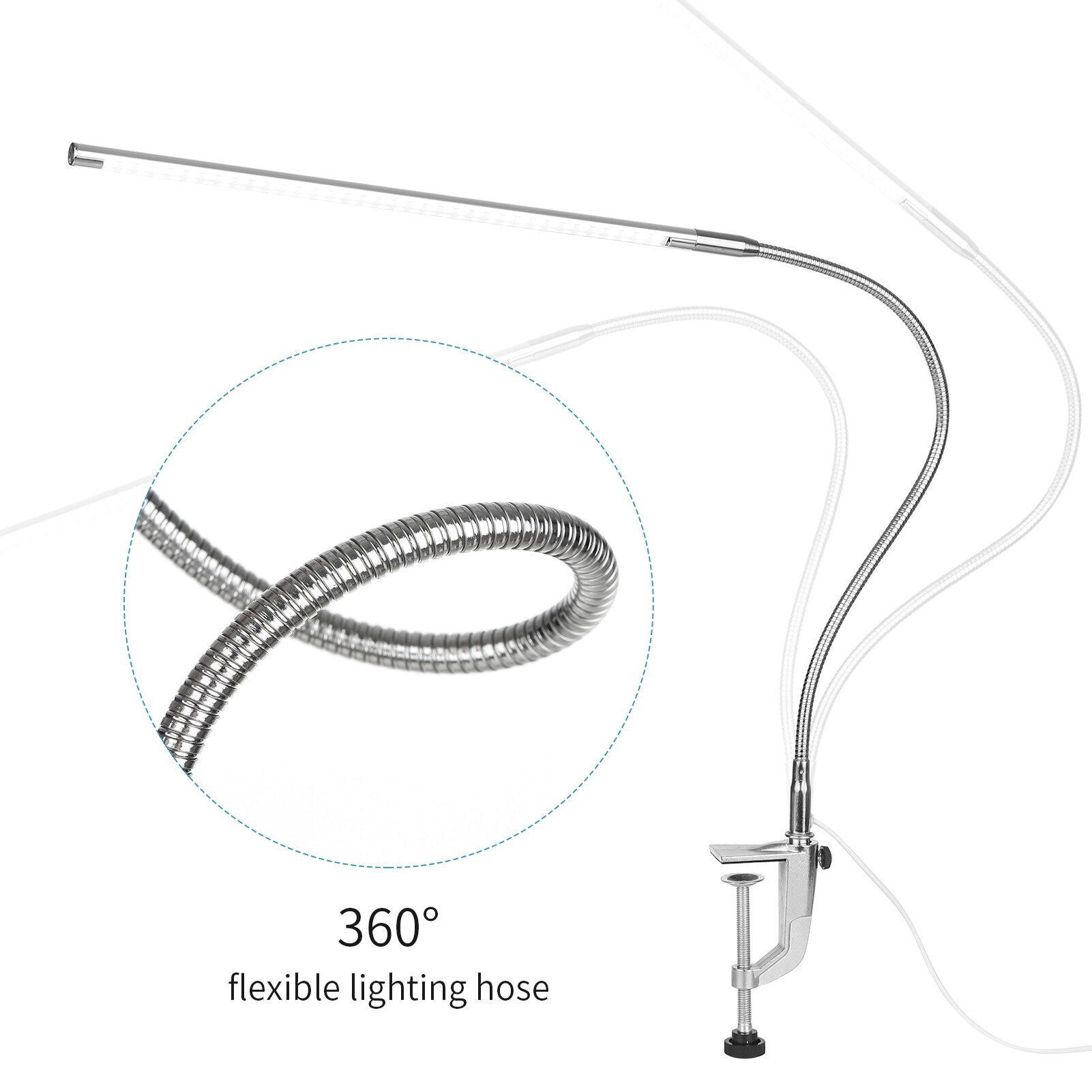 10w usb klipp-på bordlampe lysdioder hvit belysning berøringskontroll dimbare lysdioder leselys til seng sengegavl kontor arbeidsbenk