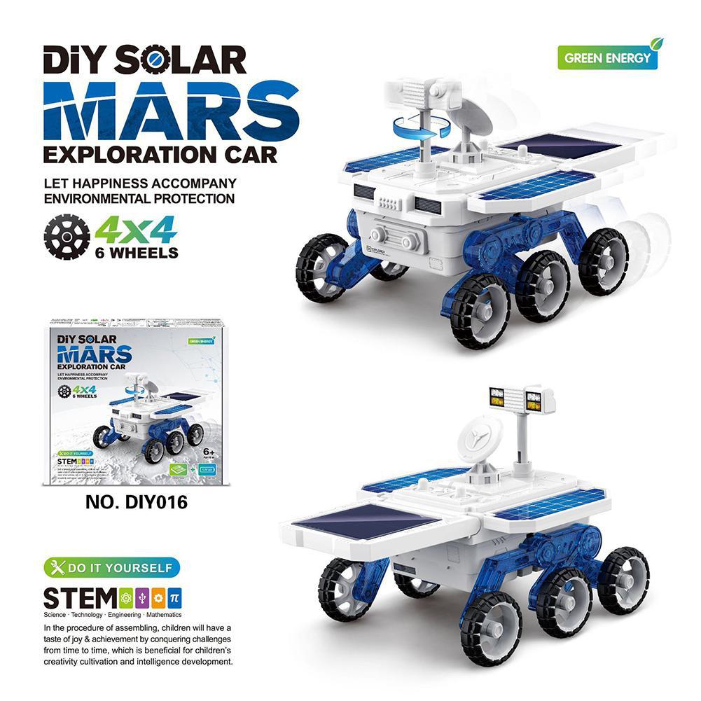 RCtown Planetary Exploration Vehicle Solar Powered Science and Education Self-assembled Electric Model Car for Children Kid Baby