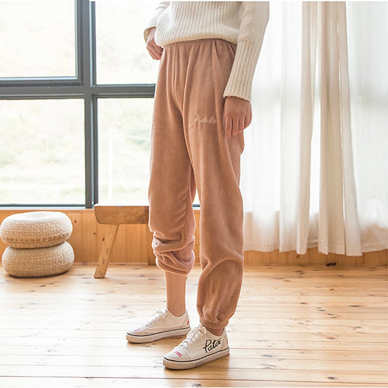 Dame flanell bukser dame & #39 ;s søvn pysjamas høst vinter varm hjemme wear casual lang bukse pyjamas 6 farger tykke bukser nattøy
