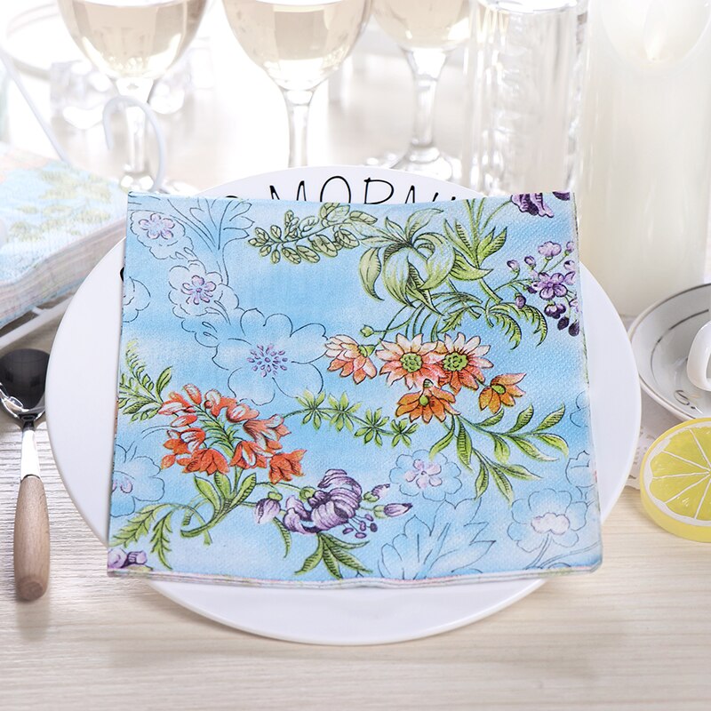 33x33cm 20 hojas de papel rosa con flores servilletas para decoupage tejidos de decorativos de flores vajilla desechable para fiestas de bodas: 08