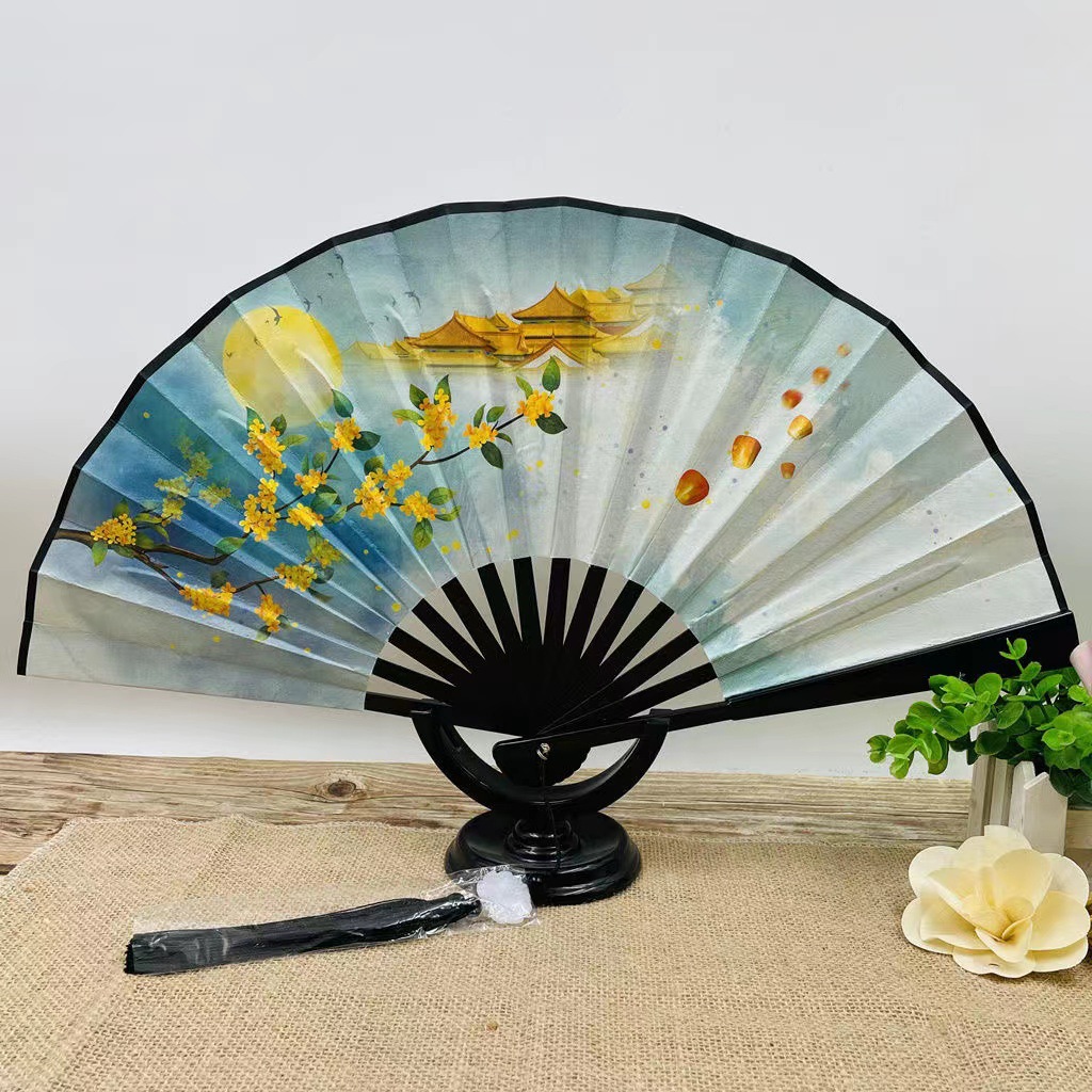 Éventail pliant de style chinois, tissu de danse classique, impression de dragon animal en plastique vintage, ventilateurs à main, accessoires photo, cosplay