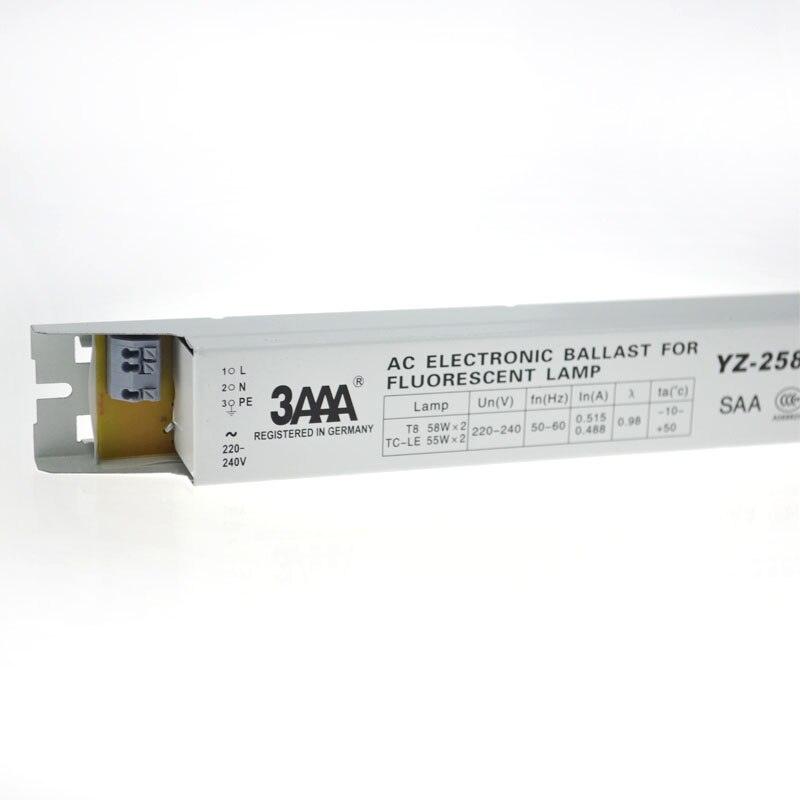 3AAA YZ-158EAA YZ-258EAA T8/TC-L 220V 2*58W 2*55W T8 Electronic Ballast For T8 Fluorescent Lamp Advertising Light Box Rectifier