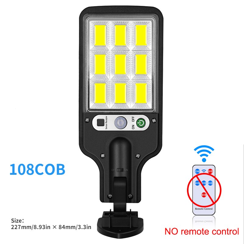 Led Zonne-straat Licht Outdoor 3 Modes Met Motion Sensor Waterdichte Wandlamp Voor Tuin Yard Patio Dek Garage Veranda verlichting: Solar Light-108LED A