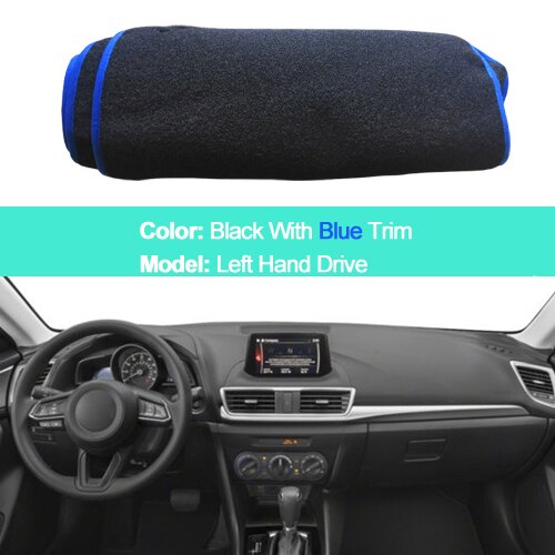 Car Inner Dashboard Cover Dash Mat Carpet Cushion Sun Shade For Mazda 3 Mazda3 M3 Axela BM LHD RHD: Blue