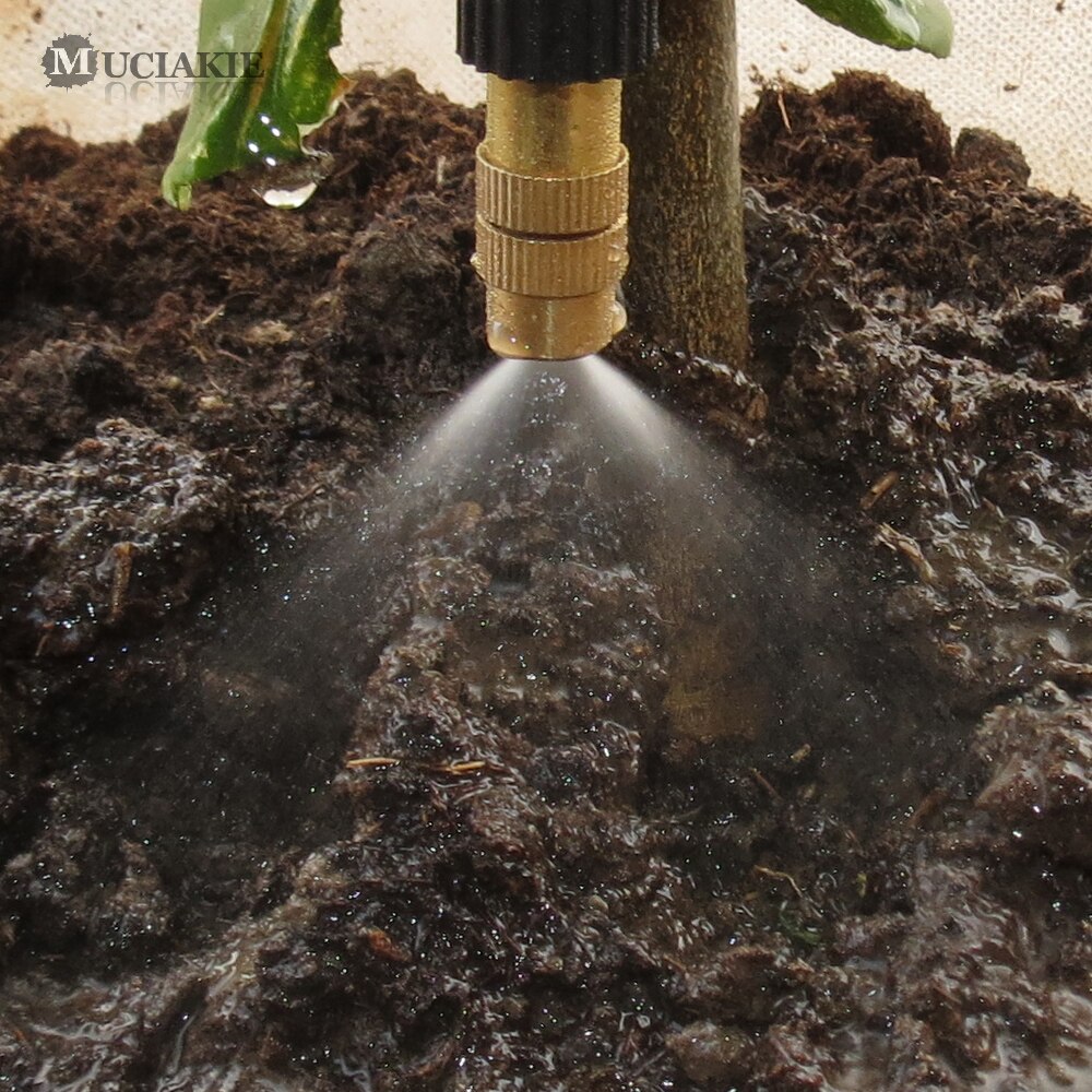 15-250PCS Adjustable Copper Misting Nozzle w/ 4/7mm Plastic Tee Connector Brass Watering Irrigation Sprinkler Cooling Nozzle