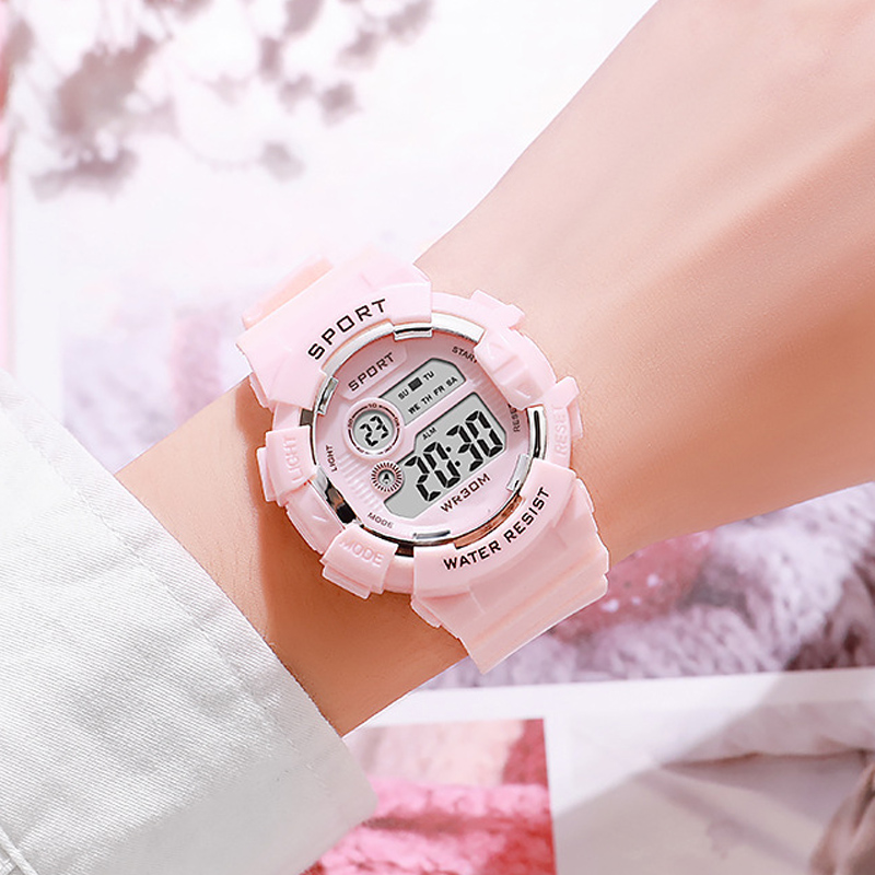 Relojes de para niños, reloj Digital deportivo luminoso resistente al agua, relojes con alarma, reloj electrónico inteligente para niños y niñas,: Púrpura claro