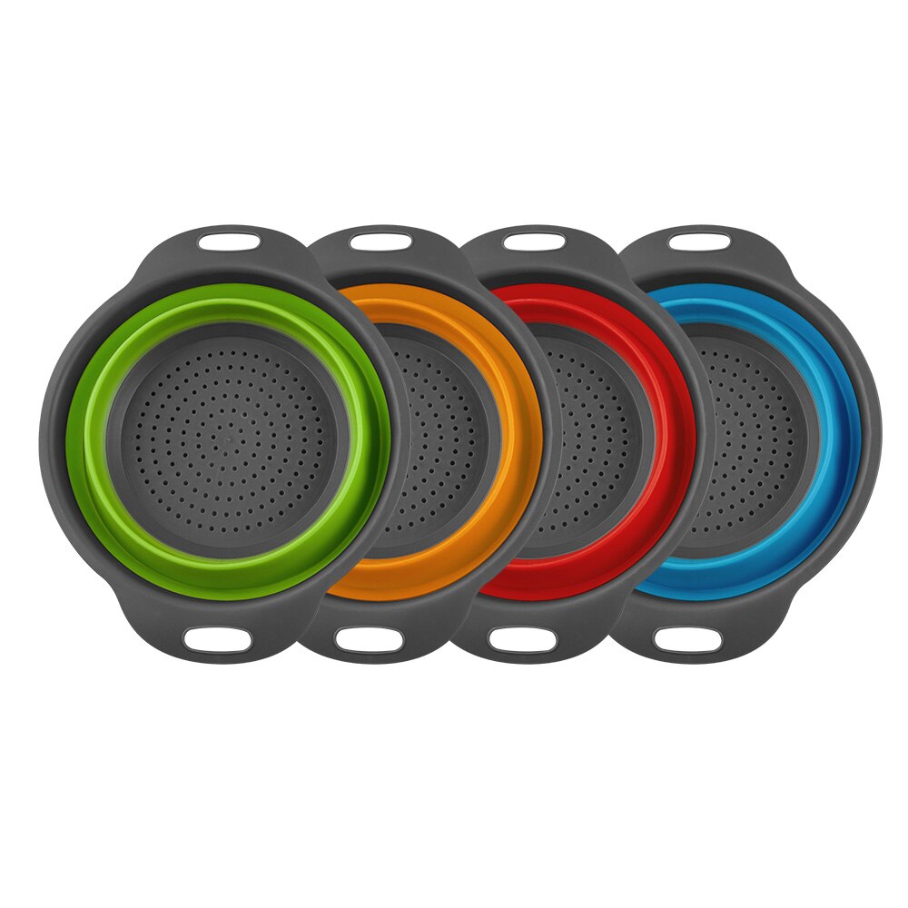 Passoire en Silicone pliable fruits légumes lavage panier filtre crépine stockage économiser de l'espace égouttoir avec poignée outil de cuisine
