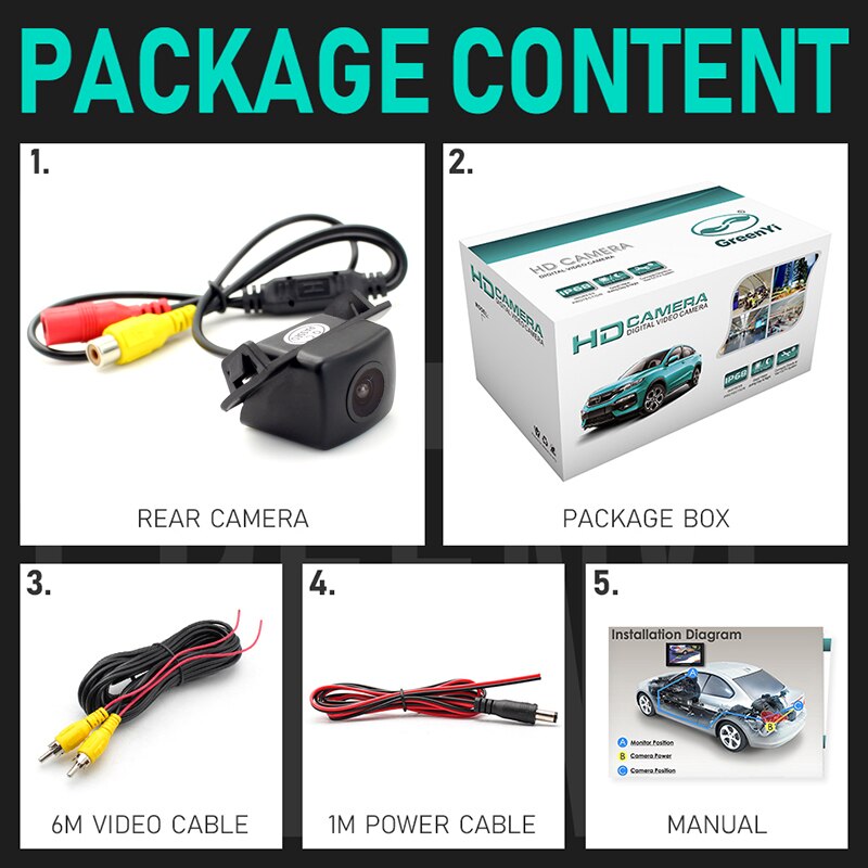 HD 4089T Dynamic Trajectory Parking Line Rear View Reverse Backup Camera For Toyota Camry Prius Vehicle Parking Camera