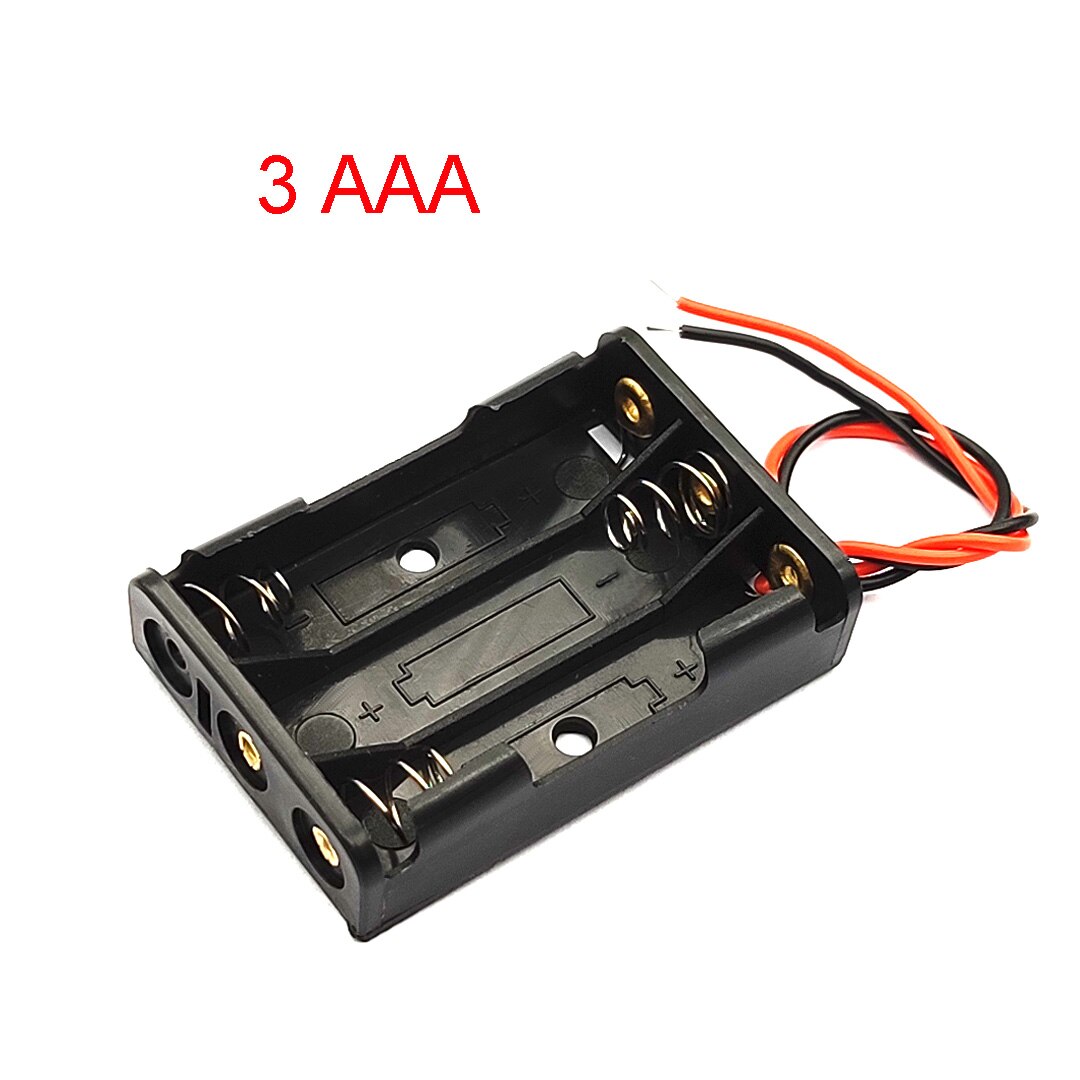 1/2/3/4 Slot AAA Battery Case Battery Box AAA Battery Holder With Leads With 1 2 3 4 Slots AAA: 3 AAA