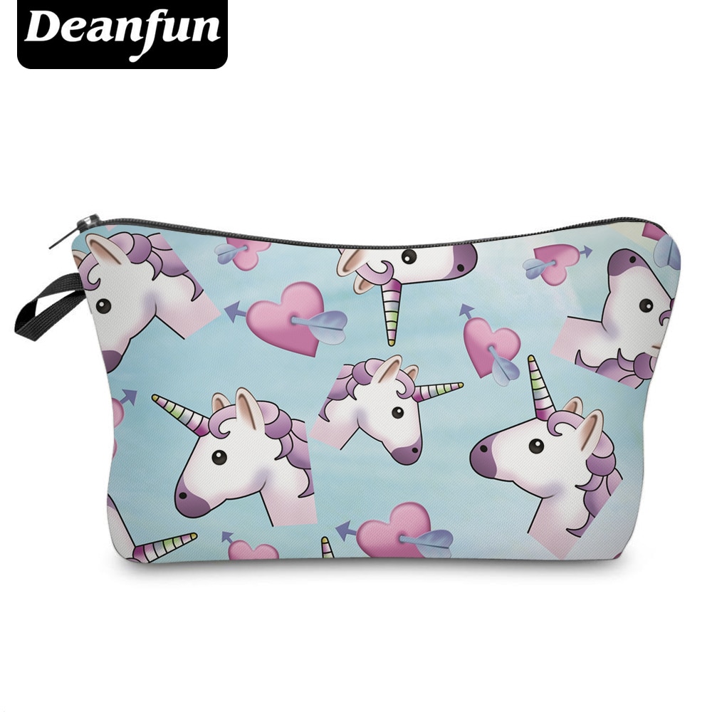 Deanfun 3D Printed Unicorn Cosmetic Bags Kawaii Style Colorful Girls Portable Travel Necessary 50882