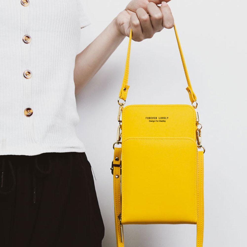solid color multifunctional ladies shoulder wallet V6K5
