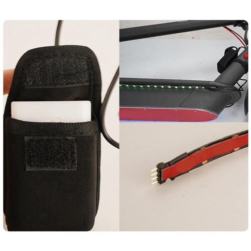 Holdbart sammenfoldeligt led strip strip til xiaomi  m365/m365 pro elektrisk scooter tilbehør, lys-up farverig scooter  m365 dele