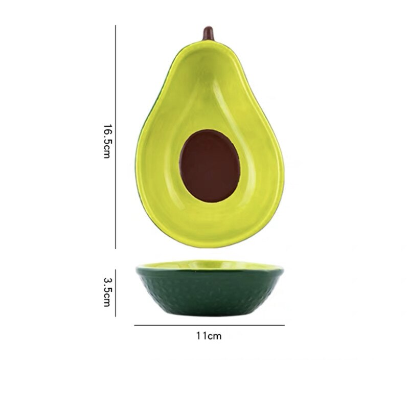 Vajilla de cerámica creativa de estilo nórdico, plato de cena con forma de Cactus y zanahoria, tazón de desayuno, plato de aperitivos para el hogar, plato de ensalada de fruta: Avocado Bowl S