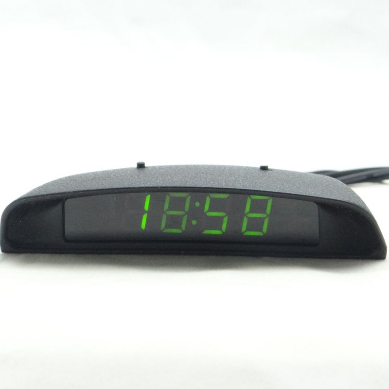 12v original bilinteriörutseende 3 in 1 bilklocktermometer och spänningsvakt (fyra typer av visningsläge ) 9449