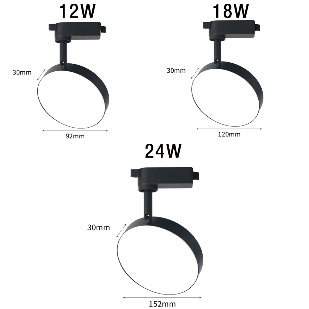 2 fili Set LED Track Light AC220V-240V 12w 18W 24W Alluminio nero Track Illuminazione Rail Spot Led per la cucina domestica Negozio di abbigliamento