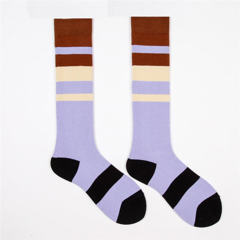 Di lusso plaid Calzini E Calzettoni della Donna Al Ginocchio di Modo Del Cotone Lungo Colorate di Alta Qualità Femminile Gamba Calzini E Calzettoni dell'annata di Hiphop di skateboard Calzino: stile 1