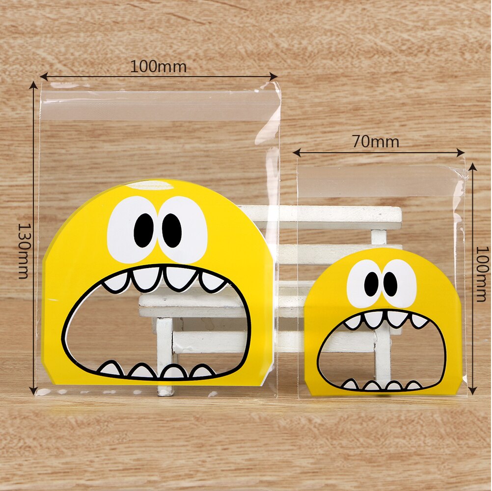 100 piece/pack Food Grade Plastic Self Adhesive OPP Bag For Cookie Candy Preserved Fruit Storage Food Snack Packaging Bag