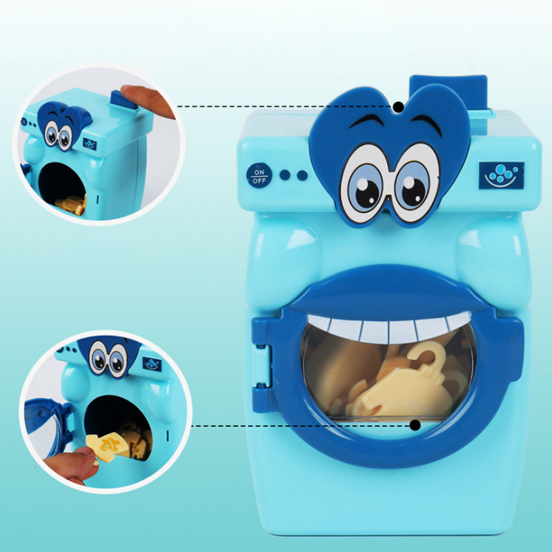 14 stk tegneserie stor mund vaskemaskine legetøj pige legehus simulering livsapparater foregive husarbejde spillegetøj til børn