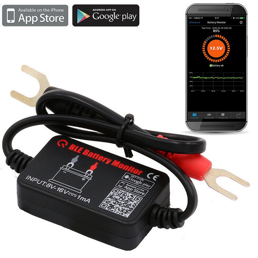 12V Battery Monitor Bluetooth Battery Monitor BM2 On Phone Android IOS APP Bluetooth4.0 Device Battery Analyzer Voltage Test
